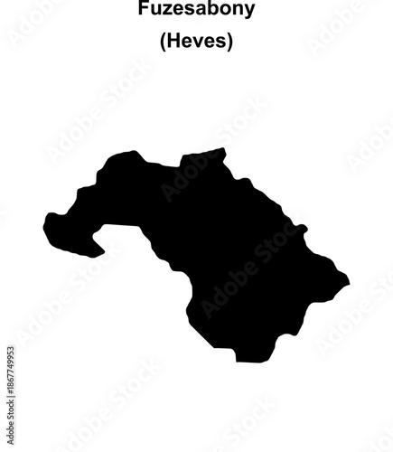 Fuzesabony district blank outline map