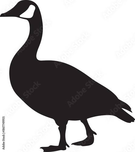 Canada Goose Silhouette on White Background