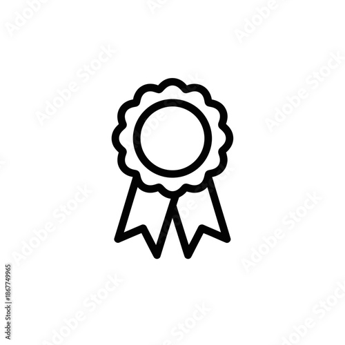 Simple Award Ribbon Icon for Recognition and Achievement Symbols