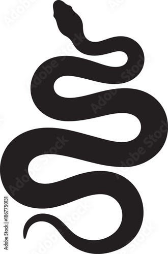 Wallpaper Mural Garter Snake Silhouette on White Background Torontodigital.ca