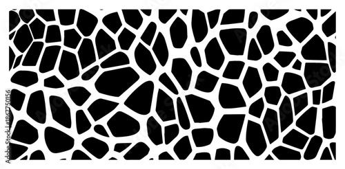 Organic geometric pattern of irregular cells inspired by giraffe skin or cracked earth