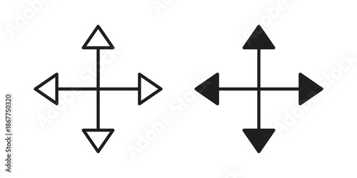 Drag icons in line art and flat black clipart design style