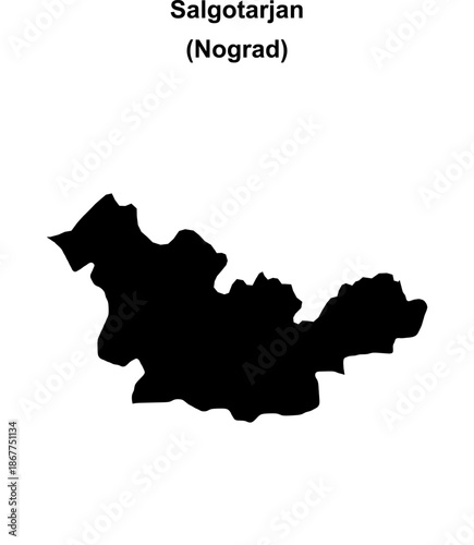 Salgotarjan district blank outline map