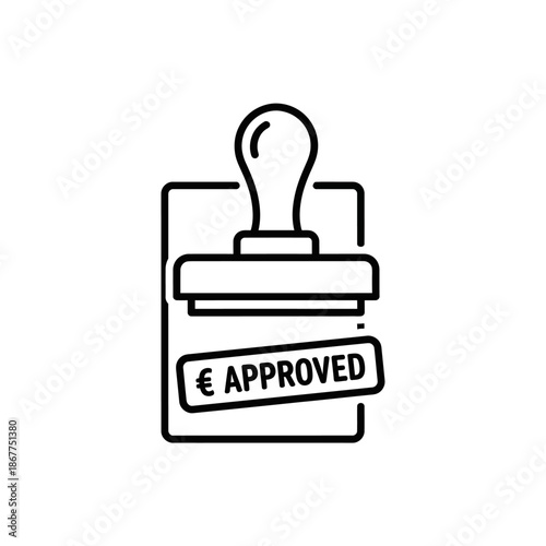 Stamp with Euromark and Approved Signature Showing Certification Emblem