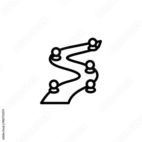 Modern Minimalist Pathway with Navigational Points for Travel Planning