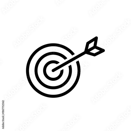 Precision Archery Target with Arrow Hit for Sports and Competition Illustrations