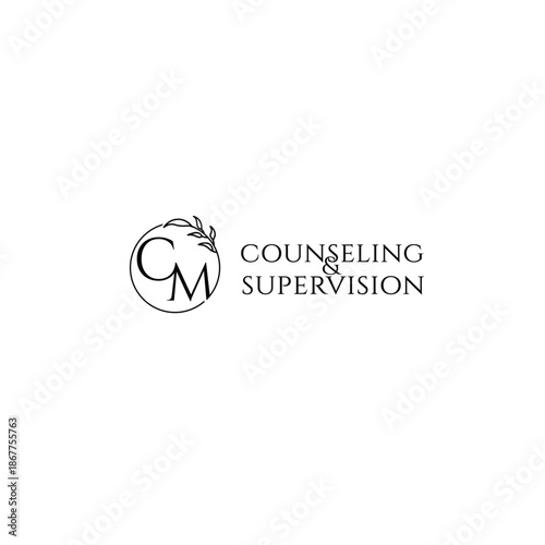 Custom CM / MC Monogram – Feminine Botanical Vector Logo