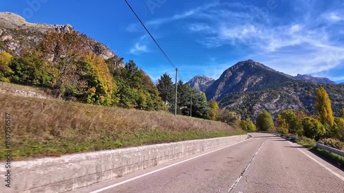 Driving through the beautiful Panticosa, Aragon in Spain. South part of Pyrenees mountains.