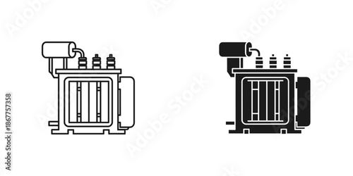 Black and white radiator with different fill styles
