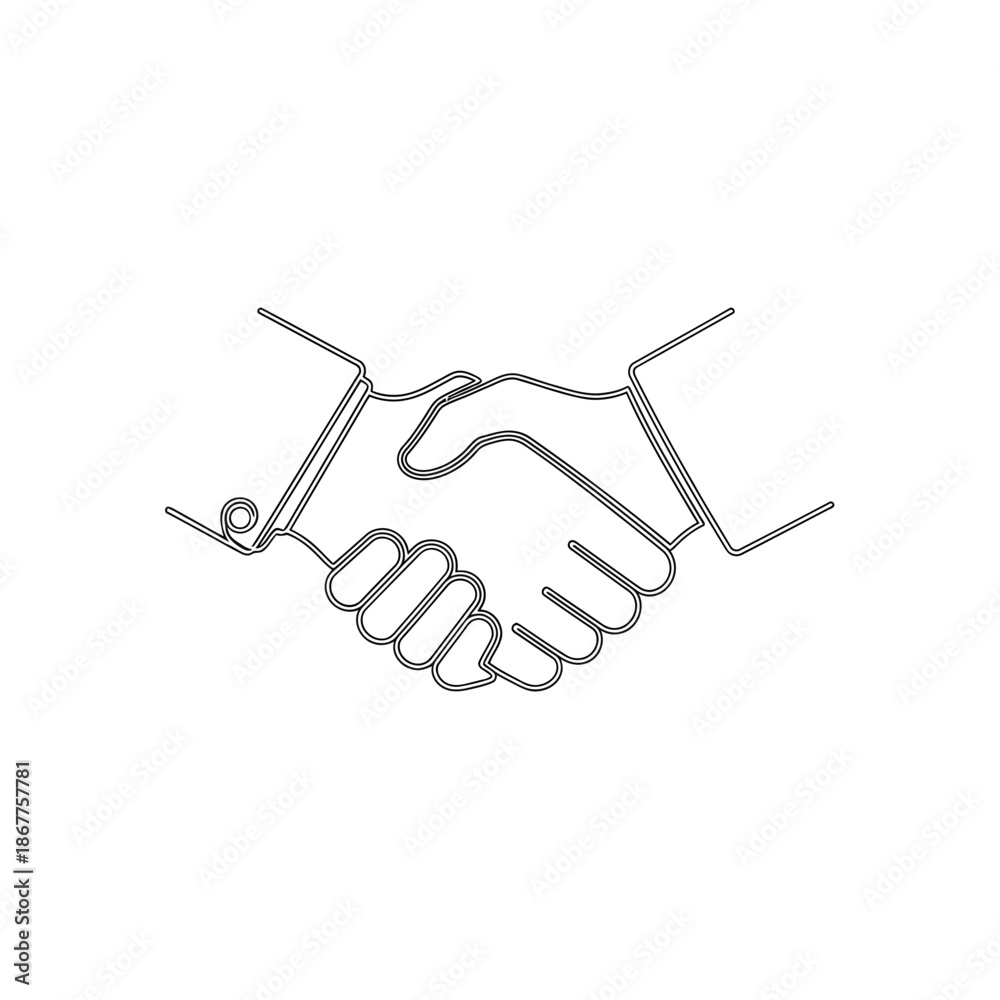 Fototapeta premium Close-Up of Handshake Illustration Showing Trust and Partnership Concept