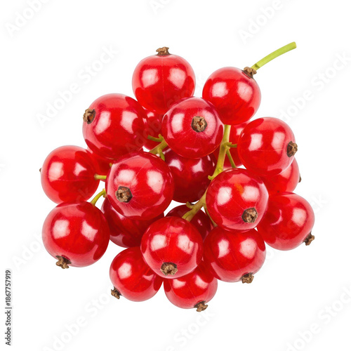 Fresh red currants, a vibrant and juicy berry fruit, isolated on transparent background