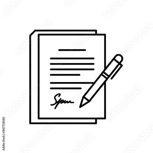 Legal Document with Signature and Pen for Business or Contract Purposes