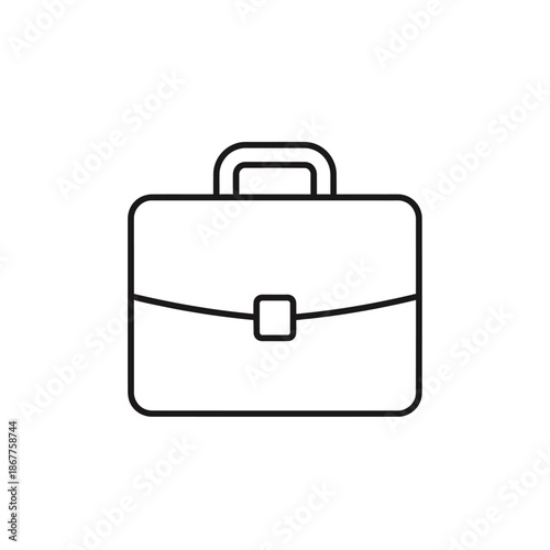 Minimalist Black Outline Briefcase Icon for Business and Professional Use