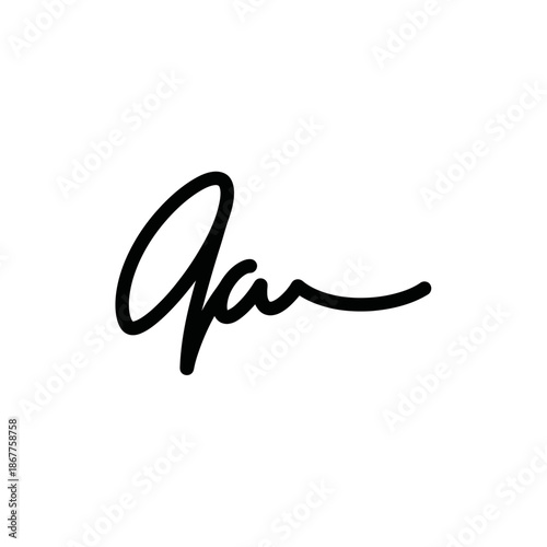 Minimalist Black Signature Logo on White Background for Branding and Design