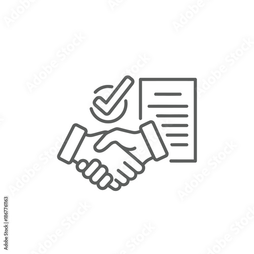 Professional Handshake and Document Signing Representation for Business Agreement