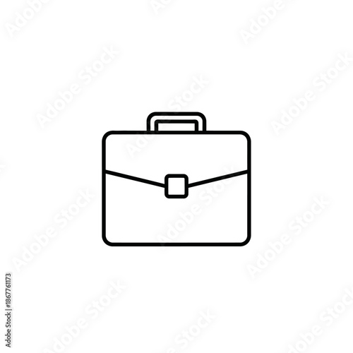 Simple Line Drawing of a Briefcase on White Background for Business and Professional Use
