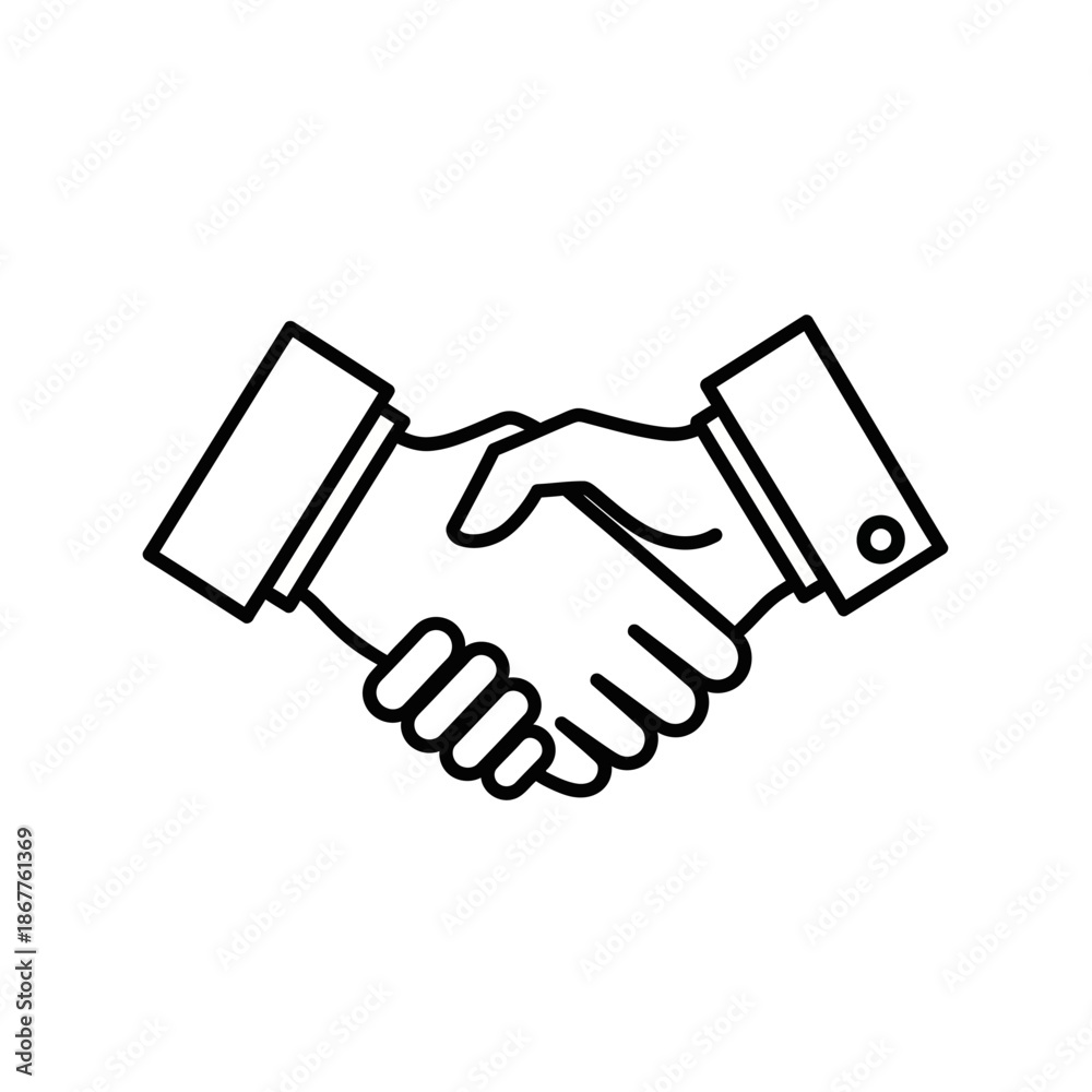 Obraz premium Professional Handshake Illustration for Business and Agreement Themes