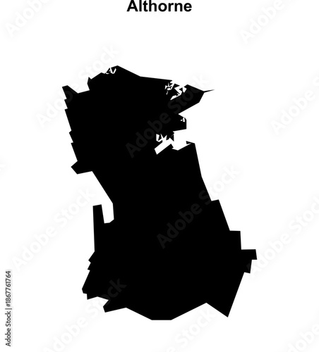 Althorne (England) blank outline map