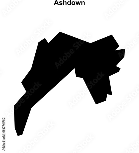 Ashdown (England) blank outline map