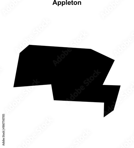 Appleton (England) blank outline map