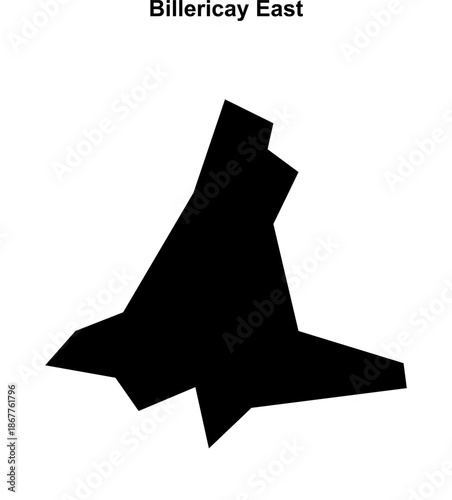 Billericay East (England) blank outline map