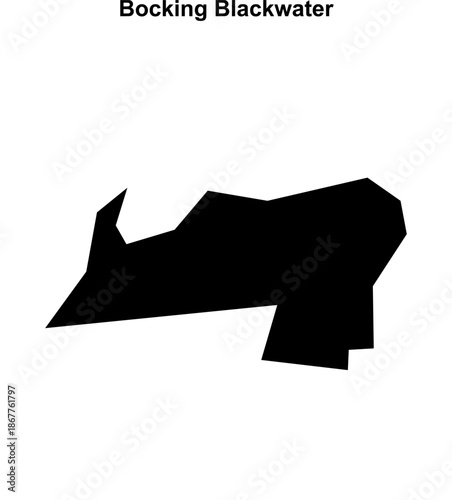 Bocking Blackwater (England) blank outline map