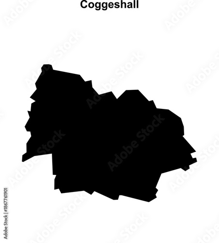 Coggeshall (England) blank outline map