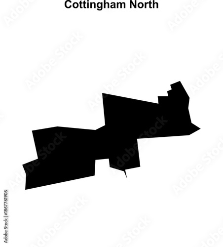 Cottingham North (England) blank outline map