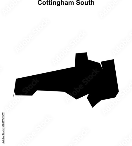 Cottingham South (England) blank outline map