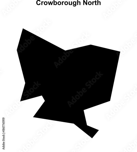 Crowborough North (England) blank outline map