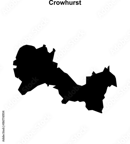 Crowhurst (England) blank outline map