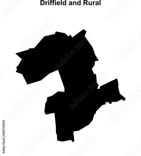 Driffield and Rural (England) blank outline map