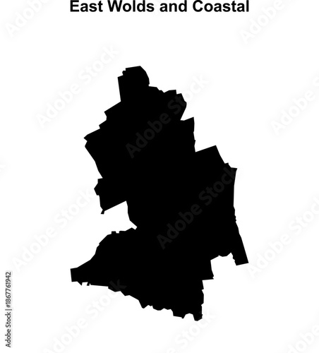 East Wolds and Coastal (England) blank outline map