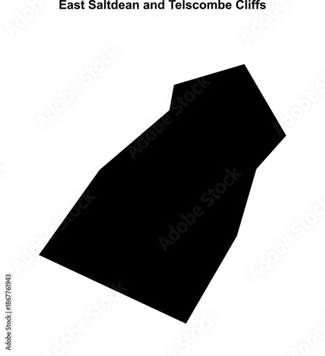 East Saltdean and Telscombe Cliffs (England) blank outline map