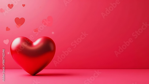 Luxury valentines banner with copy space. Modern heart banner with text space. Valentines advertising background template.