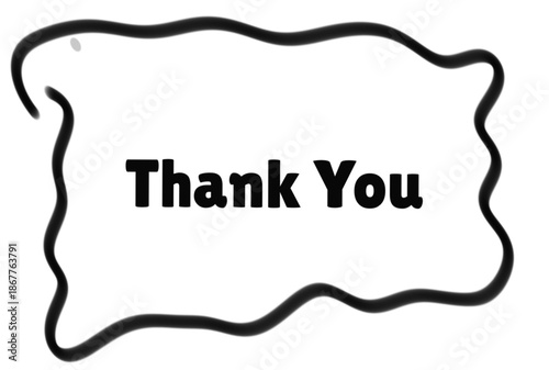 Thank you message in a decorative speech bubble