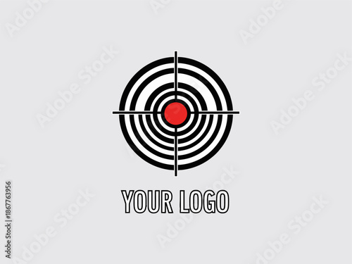 Target Icon with Red Center Bullseye.
