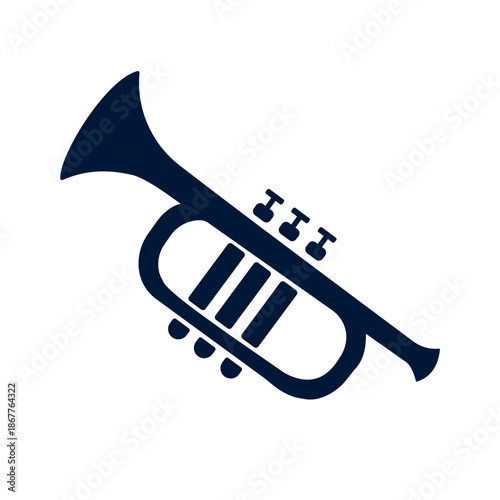 Trumpet icon. Musical instrument icon for web and app. Vector illustration