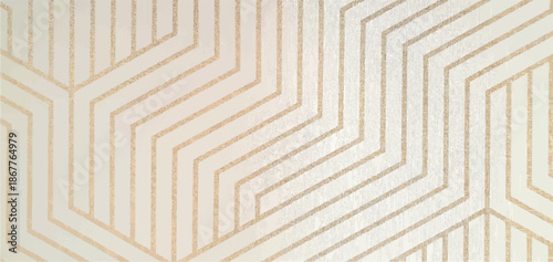 Wallpaper texture with a geometric abstraction of golden lines. Geometric pattern wallpaper.