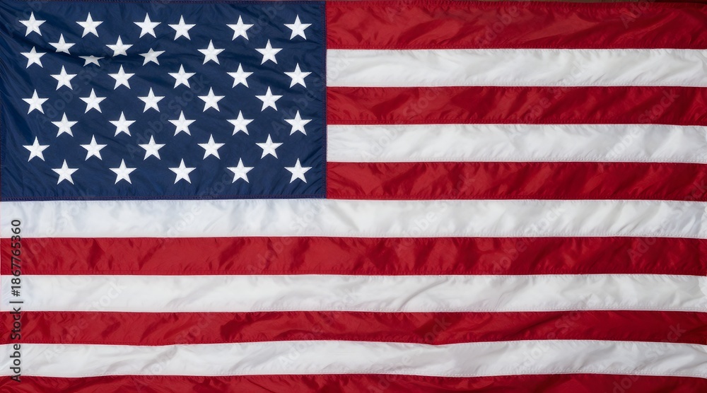 Obraz premium Full frame shot of an american flag waving in the breeze to celebrate freedom