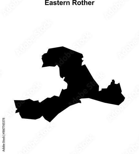 Eastern Rother (England) blank outline map