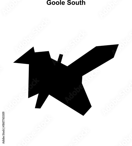 Goole South (England) blank outline map