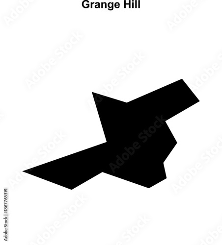 Grange Hill (England) blank outline map