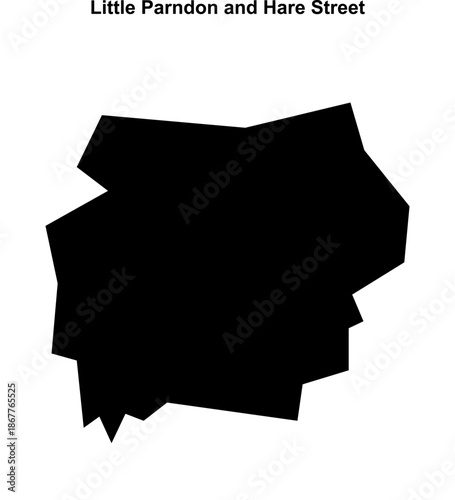 Little Parndon and Hare Street (England) blank outline map