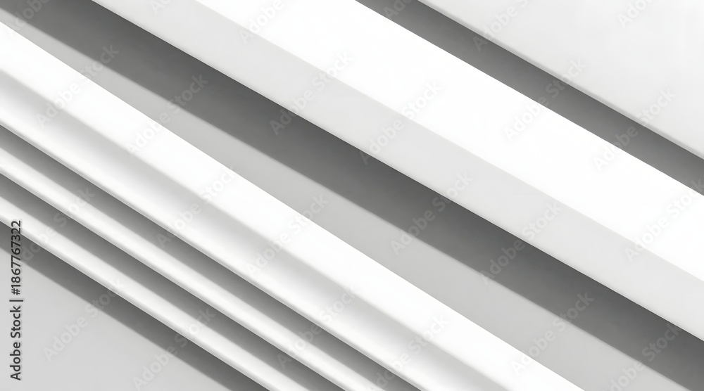 Fototapeta premium Minimalist design featuring white stripes and shadows creating an abstract pattern