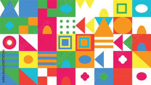 Balanced Geometric Form and Color Art Featuring a Blue and Green Horizontal Bar