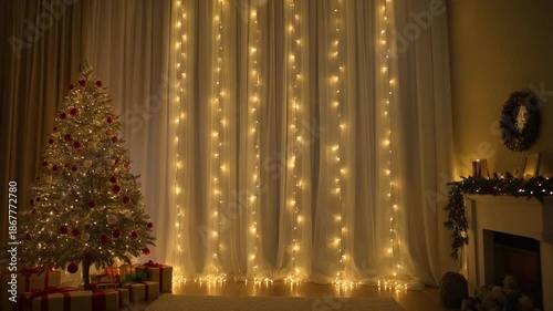 Warm white string lights display