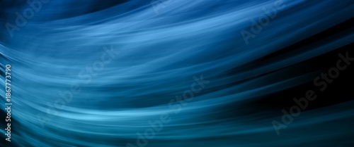 blue and green horizontal abstract background with motion blur and flowing curvy lines