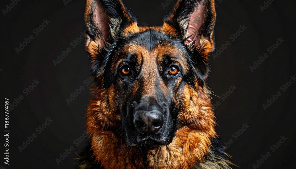 Obraz premium Perro ovejero alemán 1, manto negro 