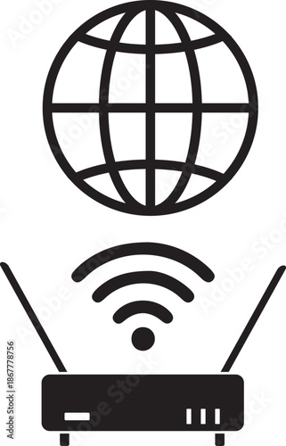 Internet router and globe network connection